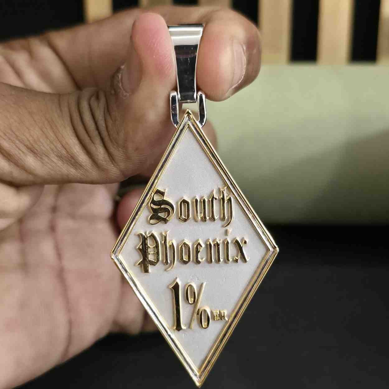 Custom Letter Kite Shaped Hip Hop Pendant Alternate View