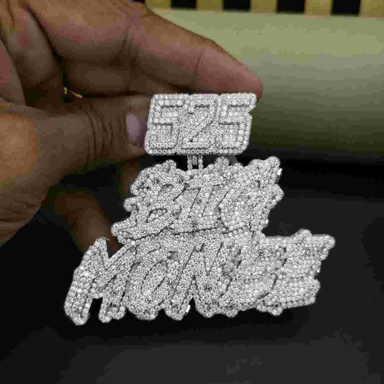 Customized Name Hip Hop Fully Iced Out Diamond Pendant Alternate View
