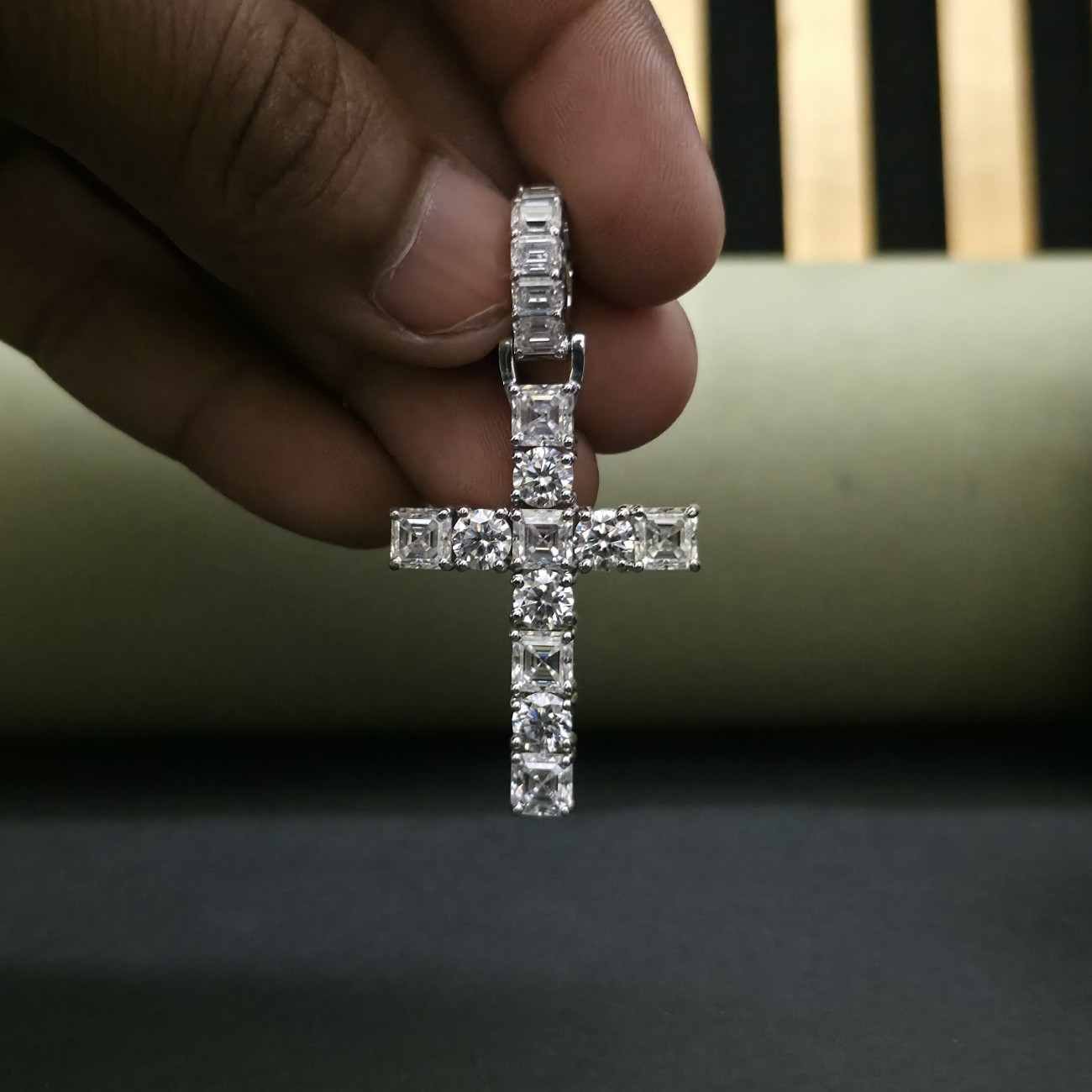 Full Iced Out Hip Hop Cross Diamond Pendant Alternate View