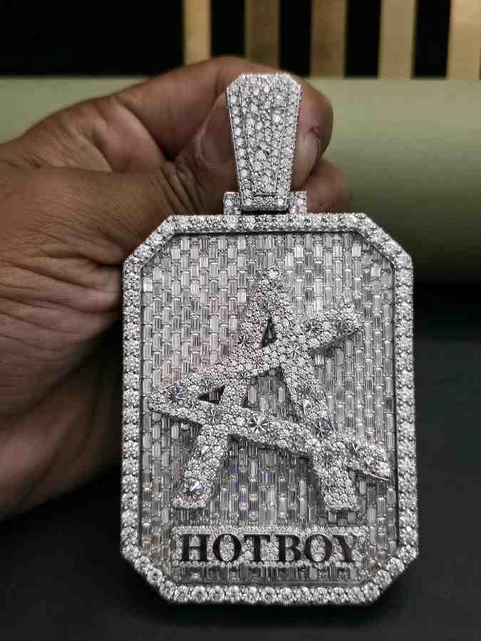 Custom Iced Out HOTBOY Hip Hop Diamond Pendant Alternate View
