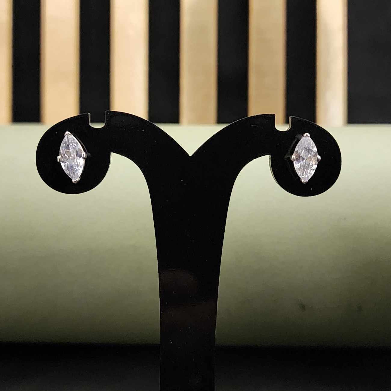 Marquise Cut Solitaire Diamond Stud Earrings
