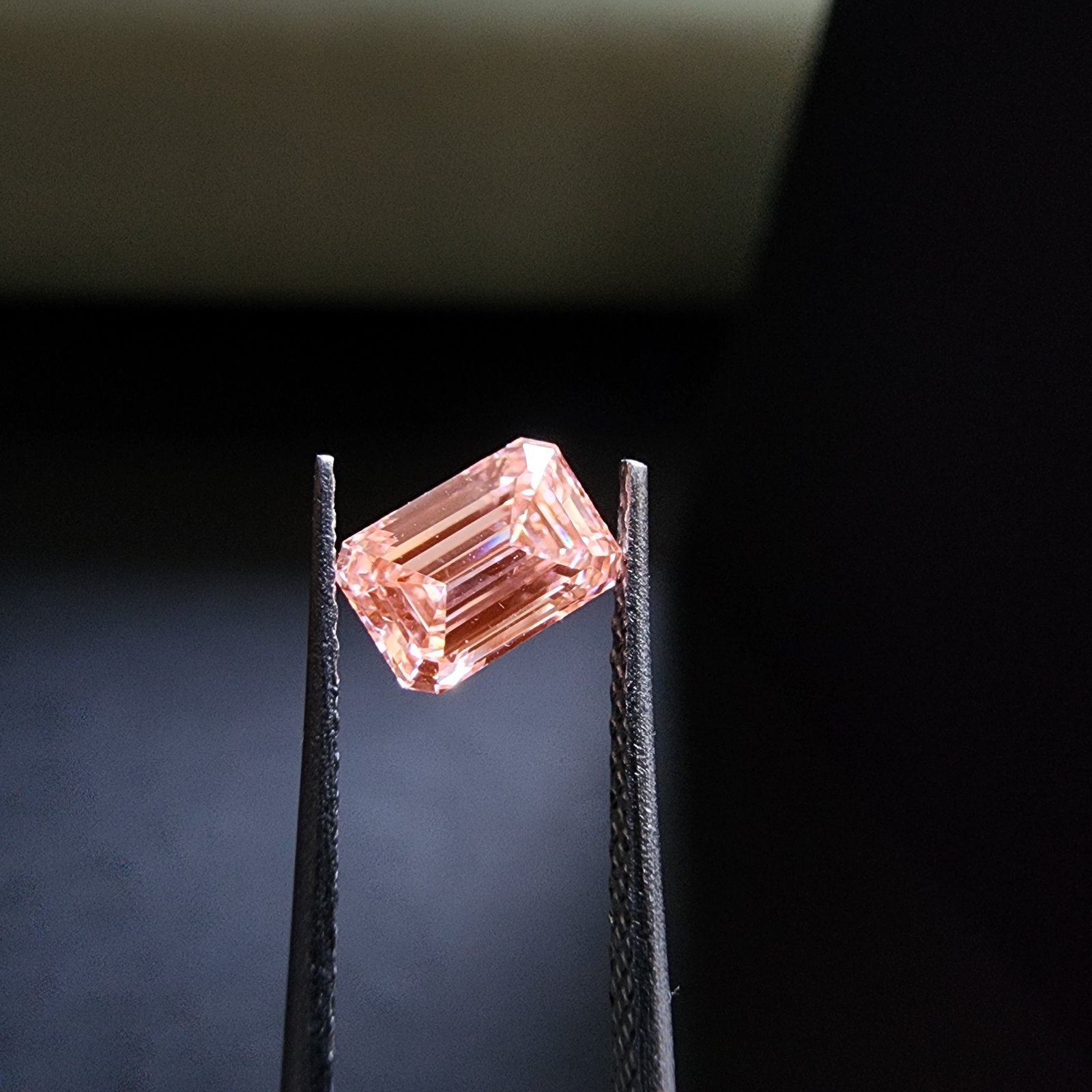 Elegant 0.60CT Light Pink Lab Grown Emerald Cut Fancy Color Diamond
