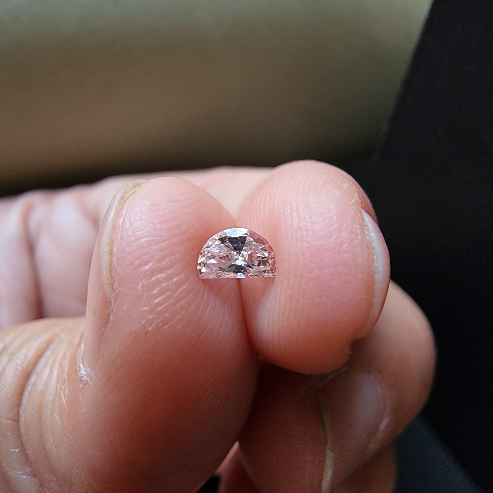 Stunning 0.165CT Half Moon Cut IGI Certified Luxury Premium Filled Lab Grown CVD Diamond Alternate View