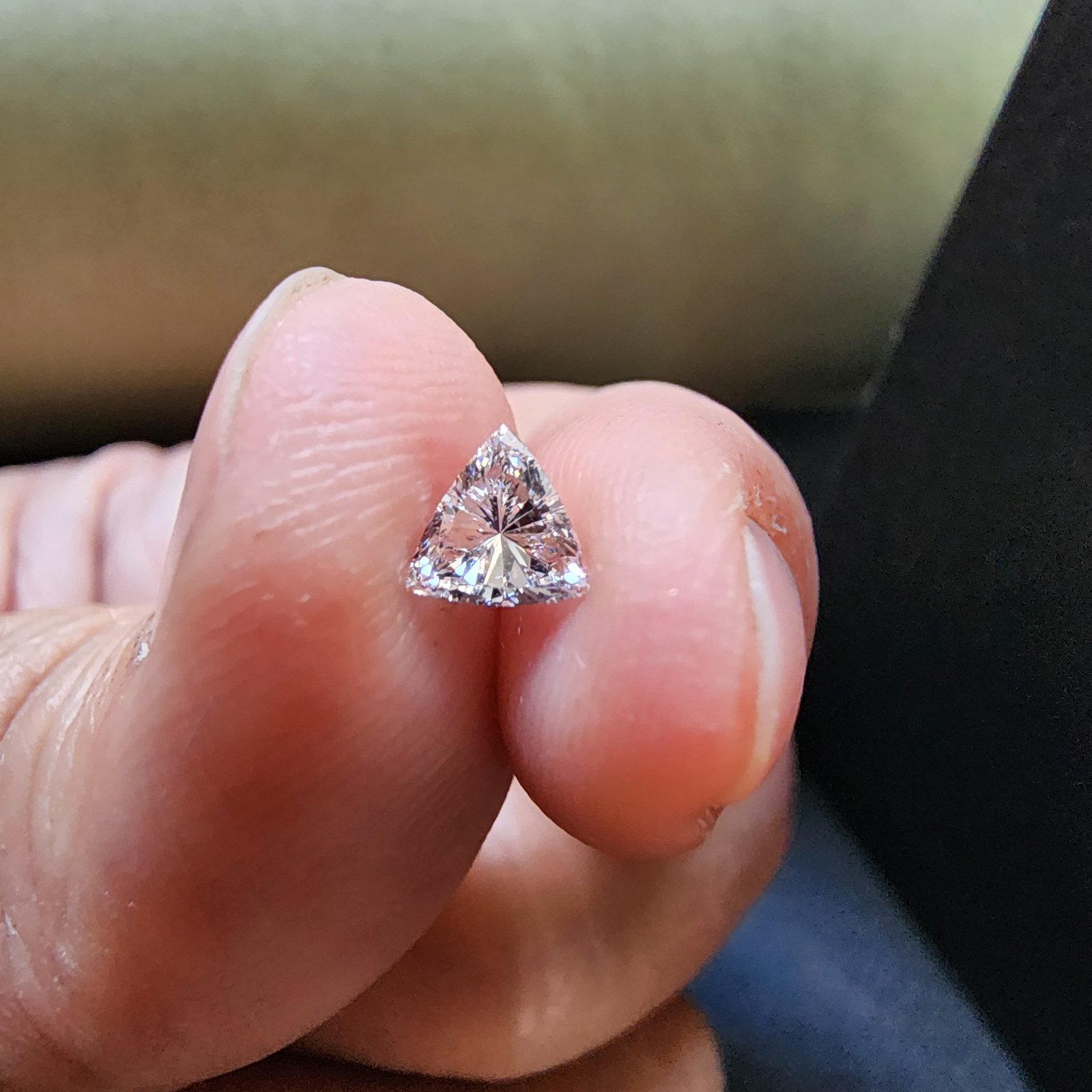 Stunning 1.00CT Trillion Cut White CVD Lab Grown Filled Diamond Alternate View