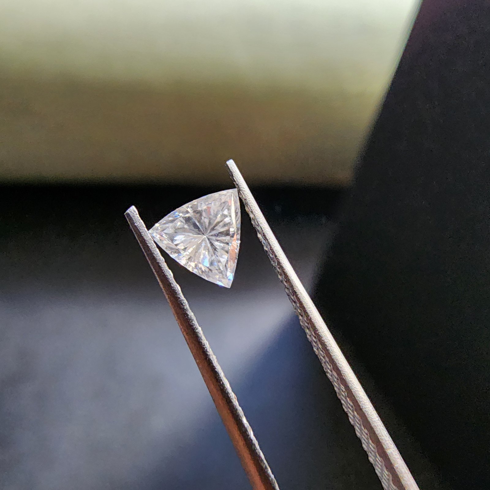 Stunning 1.00CT Trillion Cut White CVD Lab Grown Filled Diamond