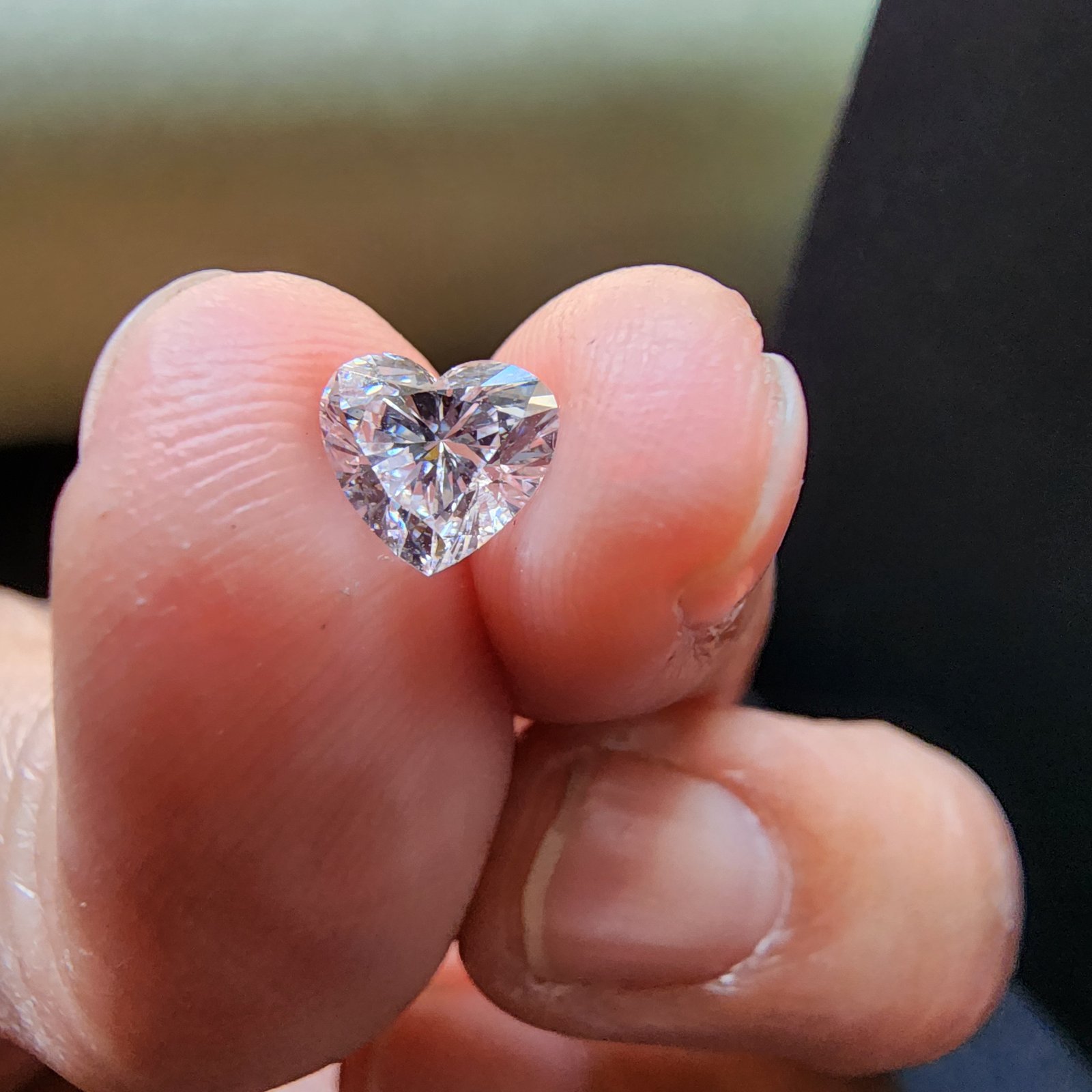 Charm 0.87CT Heart Cut Lab Grown Filled Diamond IGI Certified Alternate View